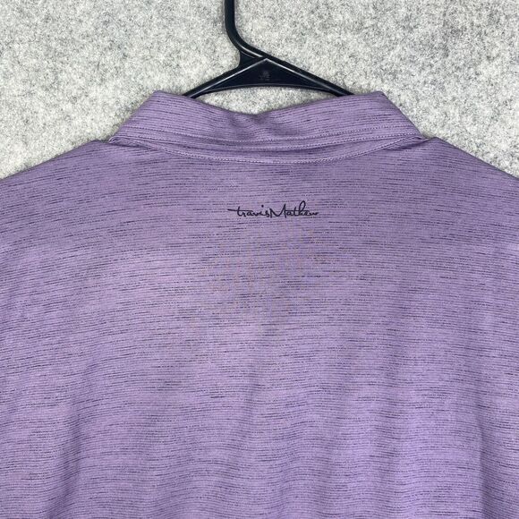 NWT Travis Mathew Auckland Slub Mens XL Purple Sage Short Sleeve Golf Polo Logo - Picture 9 of 9